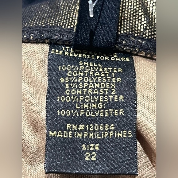 Z. CAVARICCI  GOLD SEQUINS SPLICE TUBE DRESS WOMENS SIZE 22 - Picture 10 of 12